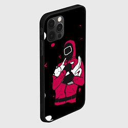Чехол для iPhone 12 Pro Max Игра в кальмара x Кот,, цвет: 3D-черный — фото 2