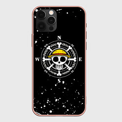 Чехол для iPhone 12 Pro Max ONE PIECE ВАН ПИС ЧЕРЕП БРЫЗГИ КРАСОК, цвет: 3D-светло-розовый