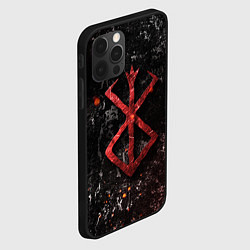 Чехол для iPhone 12 Pro Max BERSERK LOGO GRUNGE RED, цвет: 3D-черный — фото 2