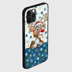 Чехол для iPhone 12 Pro Max Весёлый Оленёнок, цвет: 3D-черный — фото 2