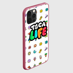 Чехол для iPhone 12 Pro Max Логотип Toca Boca Тока Бока, цвет: 3D-малиновый — фото 2