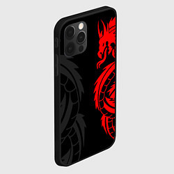 Чехол для iPhone 12 Pro Max КРАСНЫЙ ДРАКОН ТАТУ RED DRAGON TATTOO, цвет: 3D-черный — фото 2