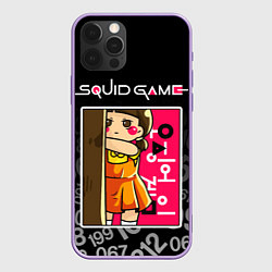 Чехол для iPhone 12 Pro Max ИГРА В КАЛЬМАРА КУКЛА DOLL, цвет: 3D-сиреневый