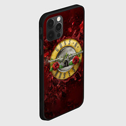 Чехол для iPhone 12 Pro Max Лого GNR в розах, цвет: 3D-черный — фото 2