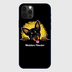 Чехол для iPhone 12 Pro Max Пинчер Miniature Pinscher, цвет: 3D-черный