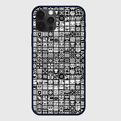 Чехол для iPhone 12 Pro Max Geometry Dash: BW Pattern, цвет: 3D-черный