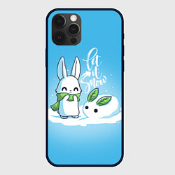 Чехол для iPhone 12 Pro Max Let it snow Зайчик и снежок, цвет: 3D-черный