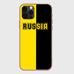 Чехол iPhone 12 Pro Max Россия черно желтое RUSSIA - BORUSSIA