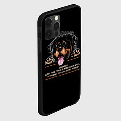 Чехол для iPhone 12 Pro Max Собака Ротвейлер, цвет: 3D-черный — фото 2