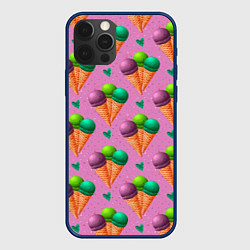 Чехол для iPhone 12 Pro Max Мороженое шарики, цвет: 3D-тёмно-синий