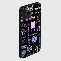 Чехол для iPhone 12 Pro Max K-pop лого исполнителей, цвет: 3D-черный — фото 2