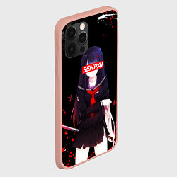 Чехол для iPhone 12 Pro Max SENPAI KATANA GIRL, БРЫЗГИ КРАСОК, цвет: 3D-светло-розовый — фото 2