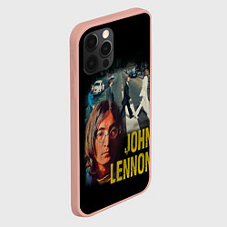 Чехол для iPhone 12 Pro Max The Beatles John Lennon, цвет: 3D-светло-розовый — фото 2