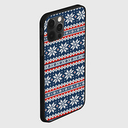 Чехол для iPhone 12 Pro Max Knitted Christmas Pattern, цвет: 3D-черный — фото 2