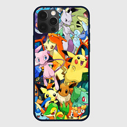 Чехол iPhone 12 Pro Max АНИМЕ, ПОКЕМОНЫ ВСЕ ПЕРСОНАЖИ POKEMON