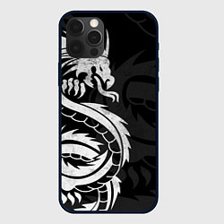 Чехол для iPhone 12 Pro Max ЯПОНСКИЙ БЕЛЫЙ ДРАКОН JAPAN WHITE DRAGON, цвет: 3D-черный