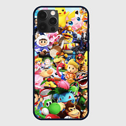 Чехол для iPhone 12 Pro Max SUPER SMASH BROS ГЕРОИ ИГРЫ, цвет: 3D-черный