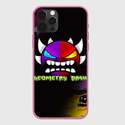 Чехол для iPhone 12 Pro Max Geometry Dash: Demon Art, цвет: 3D-малиновый