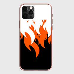 Чехол для iPhone 12 Pro Max Оранжевый Огонь, цвет: 3D-светло-розовый