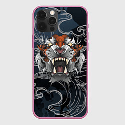 Чехол iPhone 12 Pro Max Рычащий Тигр в японском стиле