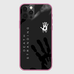 Чехол для iPhone 12 Pro Max Death Stranding отпечаток руки, цвет: 3D-малиновый