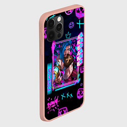 Чехол для iPhone 12 Pro Max Аркейн неон, цвет: 3D-светло-розовый — фото 2