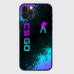 Чехол для iPhone 12 Pro Max CS GO NEON SYMBOL STYLE SKIN КС ГО НЕОН, цвет: 3D-черный