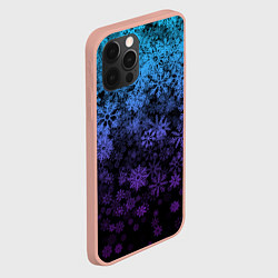 Чехол для iPhone 12 Pro Max КРАСИВЫЕ СНЕЖИНКИ ГРАДИЕНТ, цвет: 3D-светло-розовый — фото 2