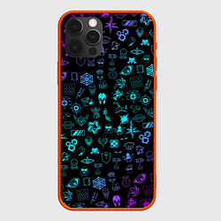 Чехол для iPhone 12 Pro Max RAINBOW SIX SIEGE NEON PATTERN SYMBOL, цвет: 3D-красный