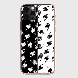 Чехол iPhone 12 Pro Max FAIRY TAIL BLACK WHITE ХВОСТ ФЕИ СИМВОЛЫ ЧЁРНО БЕЛ