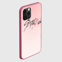 Чехол для iPhone 12 Pro Max Stray kids лого, K-pop ромбики, цвет: 3D-малиновый — фото 2