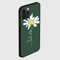 Чехол для iPhone 12 Pro Max Let it be - цветок ромашка, цвет: 3D-черный — фото 2