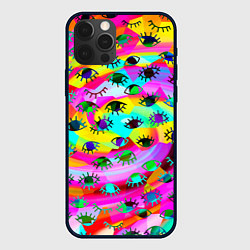 Чехол для iPhone 12 Pro Max Психоделические взгляды, цвет: 3D-черный