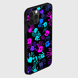 Чехол для iPhone 12 Pro Max Следы неоновых рук, цвет: 3D-черный — фото 2