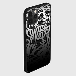 Чехол для iPhone 12 Pro Max GRAFFITI WHITE TAGS ГРАФФИТИ, цвет: 3D-черный — фото 2