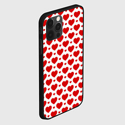 Чехол для iPhone 12 Pro Max Сердечки - любовь, цвет: 3D-черный — фото 2