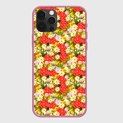 Чехол iPhone 12 Pro Max Красочный Цветочный Фон