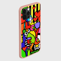 Чехол для iPhone 12 Pro Max Romero Britto - love you, цвет: 3D-светло-розовый — фото 2