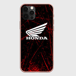 Чехол для iPhone 12 Pro Max Honda Красные линии, цвет: 3D-светло-розовый