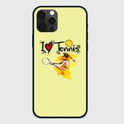 Чехол для iPhone 12 Pro Max Я Люблю Tennis, цвет: 3D-черный