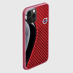 Чехол для iPhone 12 Pro Max Volvo Logo Texture, цвет: 3D-малиновый — фото 2