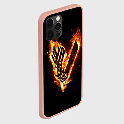 Чехол для iPhone 12 Pro Max Викинги: Вальхалла, логотип, цвет: 3D-светло-розовый — фото 2