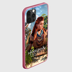 Чехол для iPhone 12 Pro Max Элой Horizon Forbidden West, цвет: 3D-малиновый — фото 2
