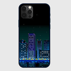 Чехол для iPhone 12 Pro Max Пиксельный ретро город, цвет: 3D-черный