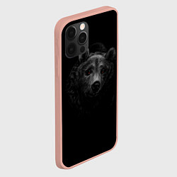 Чехол для iPhone 12 Pro Max Голова хищного медведя, цвет: 3D-светло-розовый — фото 2