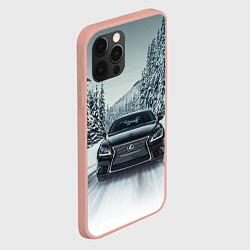 Чехол для iPhone 12 Pro Max Лексус - зимняя дорога!, цвет: 3D-светло-розовый — фото 2