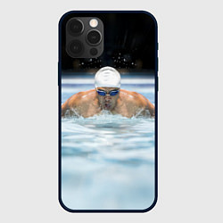 Чехол для iPhone 12 Pro Max Плавание Пловец, цвет: 3D-черный
