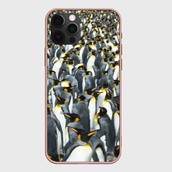 Чехол для iPhone 12 Pro Max Пингвины Penguins, цвет: 3D-светло-розовый