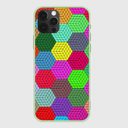 Чехол для iPhone 12 Pro Max Геометрический узор Pattern, цвет: 3D-салатовый