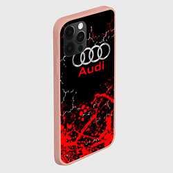 Чехол для iPhone 12 Pro Max AUDI АУДИ брызги, цвет: 3D-светло-розовый — фото 2